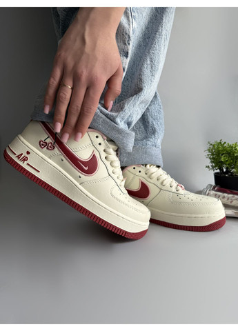 КРОСІВКИ ЖІНОЧІ NIKE AIR FORCE 1 LOW CHERRY НАЙК АІР ФОРС 1 ПРЕМІУМ No Brand комбіновані демісезони (368861826)