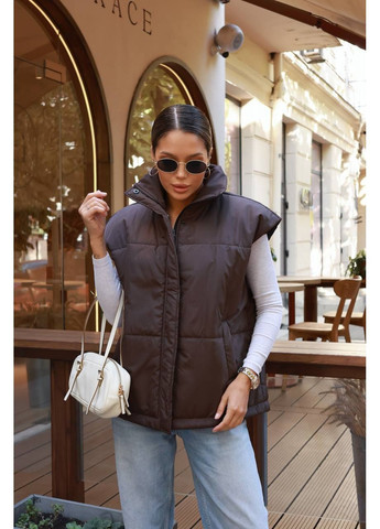 Женский утеплённый жилет оверсайз плащёвка No Brand Р1559-7084/1 (365815412)