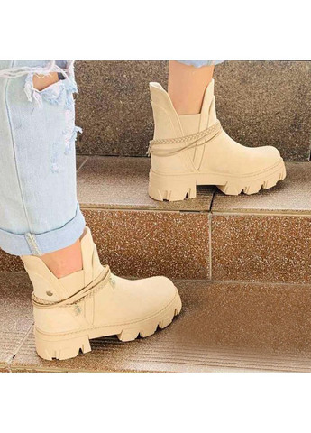 Осенние ботинки женские бежевые челси. 39(24,5см) челси Seastar тканевые