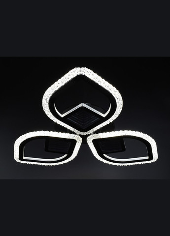 Люстра світлодіодна стельова LED світильник для квартири на стелю лед з пультом 26034 Чорний 8х53х53 см. Sunnysky (364495461)