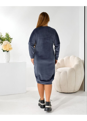 Графітова повсякденний, кежуал жіноча сукня великих розмірів тепла Style Point однотонна