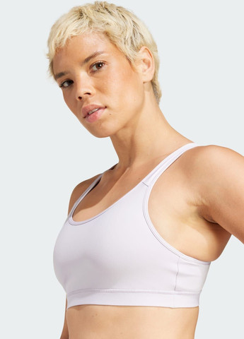 Фиолетовый спортивный бра all me essentials medium-support adidas интерлок