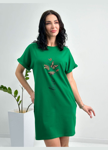 Зелена повсякденний, кежуал літня сукня міні з принтом Fashion Girl