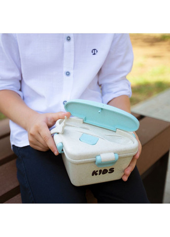 Ланч бокс "Ecosapien Kids" из экоматериала, бирюзовый 750 мл. Jooki (358706164)