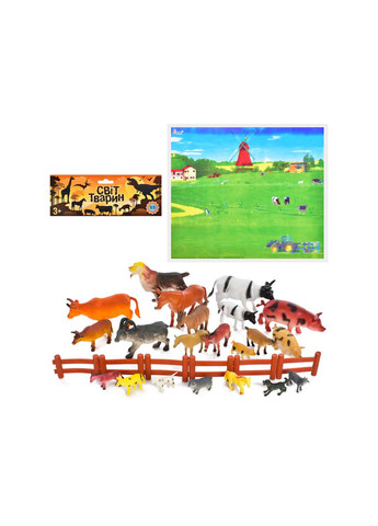 Набір фігурок свійські тварини з полем та парканом 21 шт (H638) Метр+ (364111663)