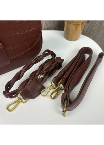 Жіноча сумка міні на плече з екошкіри коричнева ProDobro (363258765)