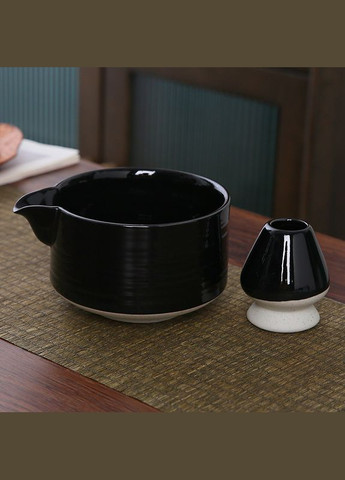 Комплект чаша (Чаван/Тяван) с носиком керамическая для приготовления чая матча с подставкой Кусенаоши для венчика часен (KC11B) Smoul (317193059)