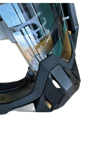 Эндуро кроссовый мотошлем Helmet Black+ очки Profi Black прозрачное стекло Комплект No Brand (370677330)