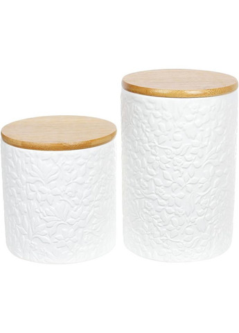 Керамічна банка Merceyl Жасмин 550мл з бамбуковою кришкою для зберігання продуктів ємність для спецій Bona (368990518)