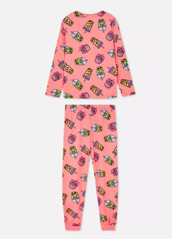 Рожева всесезон велюрова піжама для дівчинки лонгслив + брюки Primark