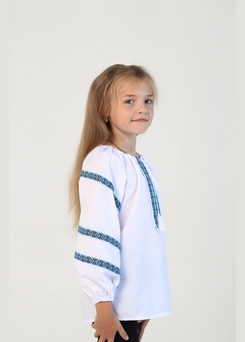 Белая вышиванка для девочки тканая Piccolo узор орнамент полиэстер (340646736)