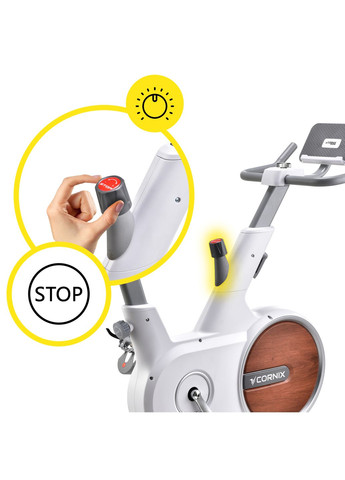 Велотренажер спиннинговый (спинбайк) Eliza White/Grey Cornix SB-ELIZA-WG (341529159)