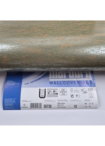 Обои флизелиновые 0.53 × 10.05 м 55735, хаки — для спальни, гостиной, кабинета MARBURG (368895707)