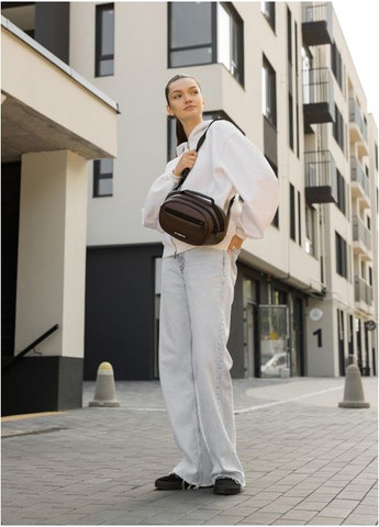 Жіноча сумка через плече з екошкіри Шоколадна (11100301017) Sambag (361244695)