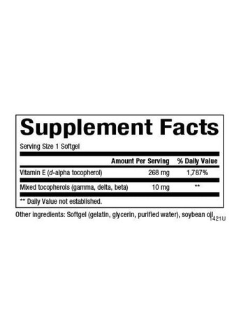 Mixed Vitamin E 268 mg (400 IU) - 90 softgels Natural Factors (369399155)