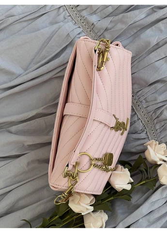 Жіноча сумка College Medium In Quilted YSL рожевий клатч No Brand (383975294)