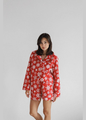Червона жіночий піжамний костюм трійка колір червоний р.s 449683 New Trend