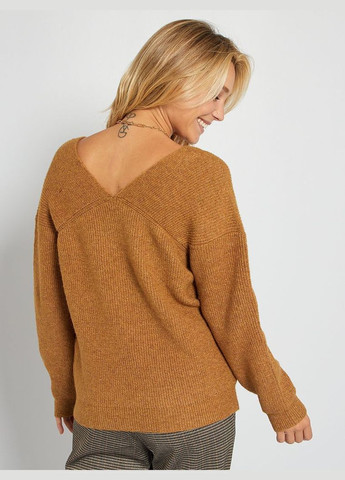 Світло-коричневий пуловер зима,світло-коричневий в візерунки, Kiabi