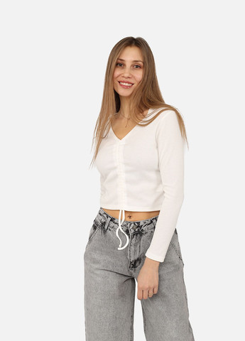 Футболка з довгим рукавом жіноча колір молочний CB-00271930 Yuki - (325814297)