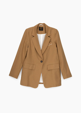 Коричневый женский пиджак однотонный женский 2307 Miss Esta - всесезон