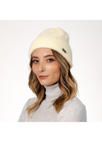 Шапка біні жіноча вовна молочна ІЛАРІЯ LuckyLOOK 564-589 (322790338)