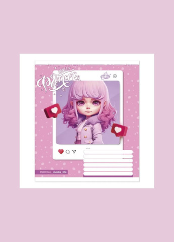 Тетрадь 12 листов клетка " " / Маленькая принцесса Бріск (342417359)