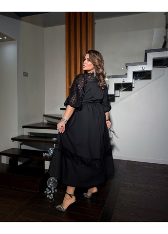 Чорна святковий, вечірня жіноча сукня в вечірньому стилі на запах No Brand однотонна