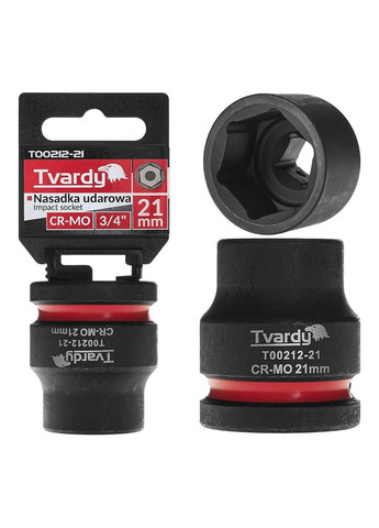 Головка ударна "Tvardy" з хром-молібденової сталі (Cr-Mo) 3/4" 6-гранна 21 мм Geko (355263179)