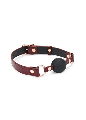 Силіконовий кляп Wine Red Ball Gag, діаметр кульки 4,3 см, ремінь із натуральної шкіри Liebe Seele (369950262)