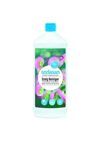 Органічний оцтовий миючий засіб для видалення вапняного нальоту, слідів води та мила у ванні чи кухні 1 л Sodasan (298055637)