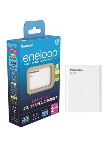 Зарядний пристрій USB in/out з функцією Power Bank+4AA 2000 mAh Panasonic (334116905)