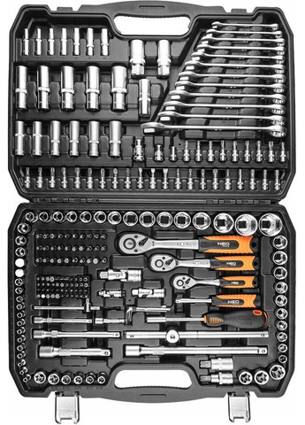 Набор инструментов, 1/2", 1/4", 3/8", 216шт, CrV (10-216) Neo Tools (360420962)