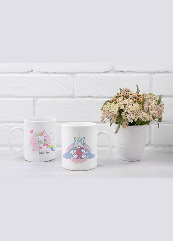 Парные чашки кружки Влюблённые единорожки для Влюблённых Белая 330 мл Orca (316259498)