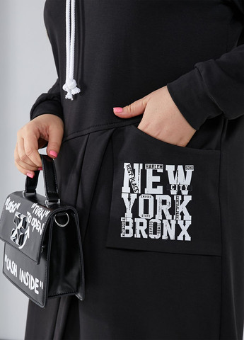 Черное спортивное, повседневный спортивное платье платье-свитер No Brand однотонное