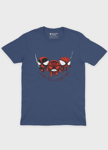 Темно-синяя демисезонная футболка для мальчика с принтом супергероя - человек-паук (ts001-1-nav-006-014-069-b) Modno