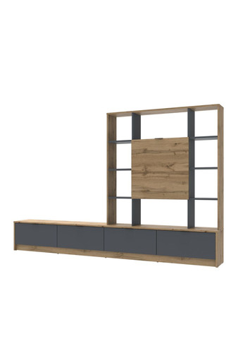 Стінка у вітальню Капрі 240х33х153 см Дуб тахо/Графіт (DRS-011308) Doros (346529086)