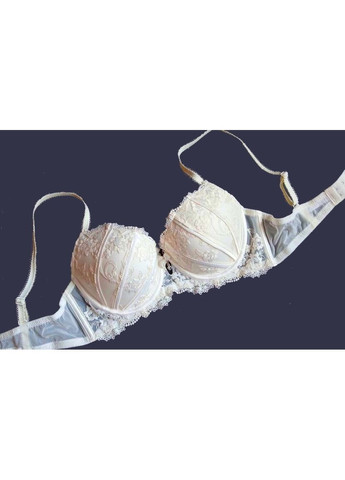 Молочный комплект женского белья бюстгальтер пуш-ап трусики Cencka Flower Класична