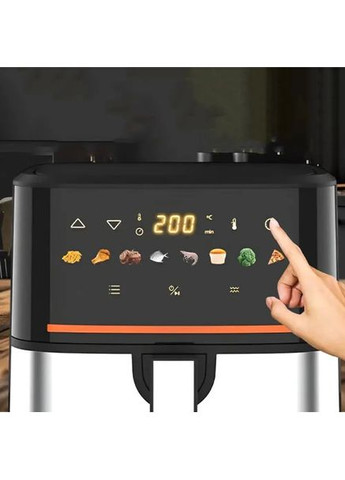 Аерофритюрниця безмасляна LB-60027 електричний аерогриль 7,5л з сенсорним управлінням 2200Вт Чорний Luma Bella (362215610)