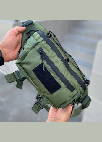 Тактична сумка на пояс бананка через плече на пояс нагрудна TK MK зелений колір No Brand (300172280)