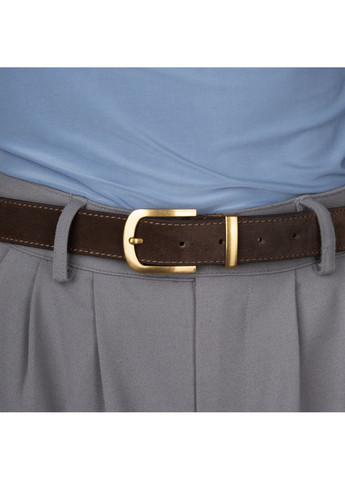 Ремень женский замшевый -3049 коричневый с золотистой пряжкой (105 см) JK (366062748)