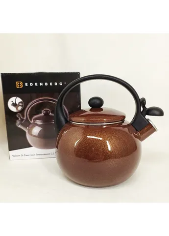 Емальований чайник EB-12609 2.2л зі свистком Brown Edenberg (406517057)