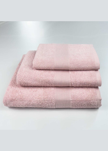 GM Textile набір махрових рушників з бордюром 3шт 40х70см, 50х90см, 70х140см 400г/м2 (рожевий) рожевий виробництво -