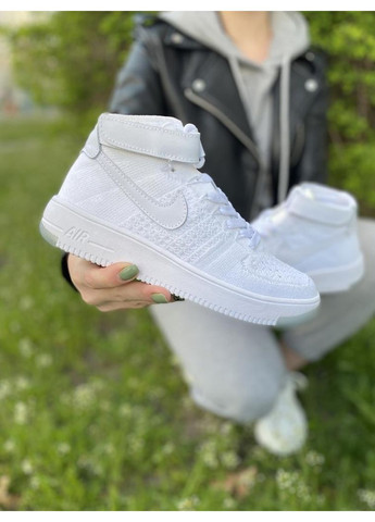 Білі Осінні кросівки чоловічі nike air force 1 high white boln найк аір форс 1 преміум No Brand