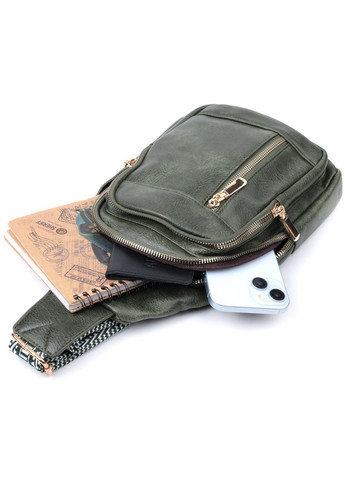 Слинг сумка для женщин экокожа Vintage с карманами и регулируемым ремешком зеленая (sku_22745) No Brand (329853437)