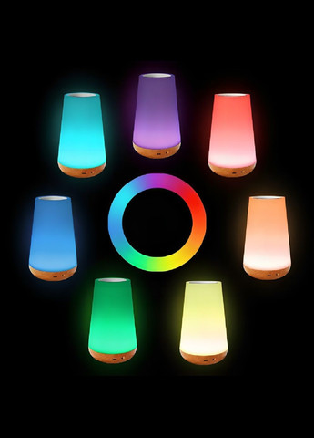 Настільна сенсорна світлодіодна сенсорна лампа RGB з пультом регулюванням яскравості зарядкою від USB 6.5х15.2 см (480407-Prob) Unbranded (335003942)