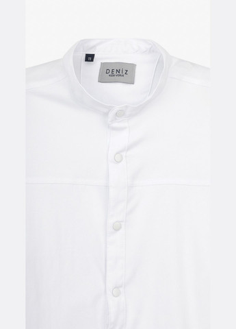 Белая повседневный рубашка однотонная DENIZ