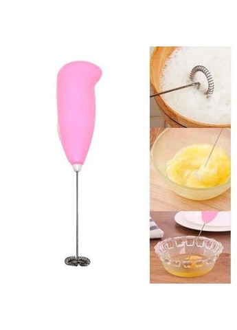 Капучинатор, міксер для вершків, спінювач молока, міні міксер для кофе рожевий Fuke (299314496)