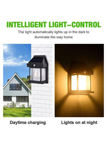 Вуличний світильник на сонячних батареях лампа фасадна ретро COBA BK-888 Чорна No Brand (366447351)