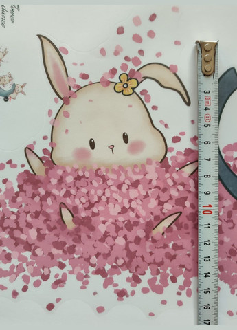 Наклейки в дитячий садок, Слон і зайці Flower dance (лист 60 х 90 см) Б235 No Brand (302242799)