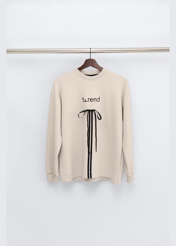 Бежевий світшот жіночий кежуал стиль з принтом Baza trend логотип (308862542)